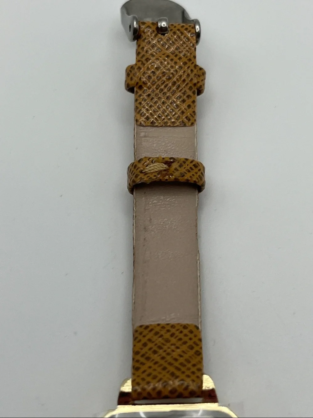 Strada Gold Rectangular Dial Watch with Brown Textured Strap